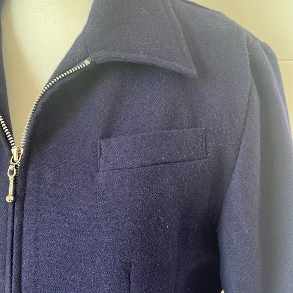 Vintage International Scene Wool Zip Jacket Navy‎ Blue Russia Women's Small - Picture 8 of 12
